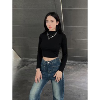 Áo thun nữ croptop cổ lọ - . - Aothuncaoco247_P7K7