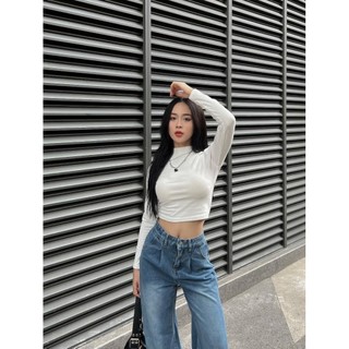 Áo thun nữ croptop cổ lọ - . - Aothuncaoco247_P7K7