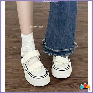 Giày bata trắng đế dày thời trang năng động cho nữ