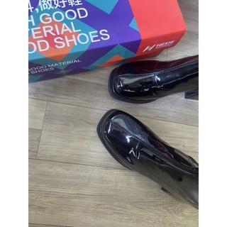 [Freeship ảnh thật video] boot cổ cao da bóng gót vuông màu đen 8cm