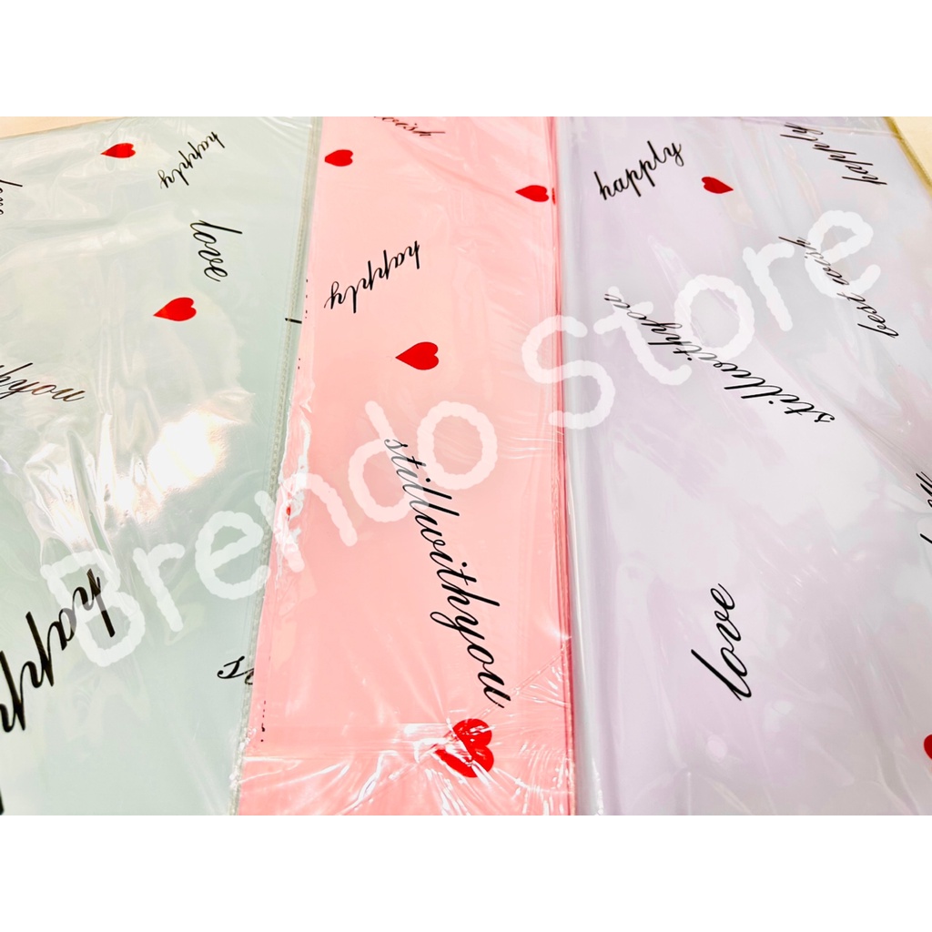 Giấy gói hoa in chữ I LOVE YOU - Brendo Store