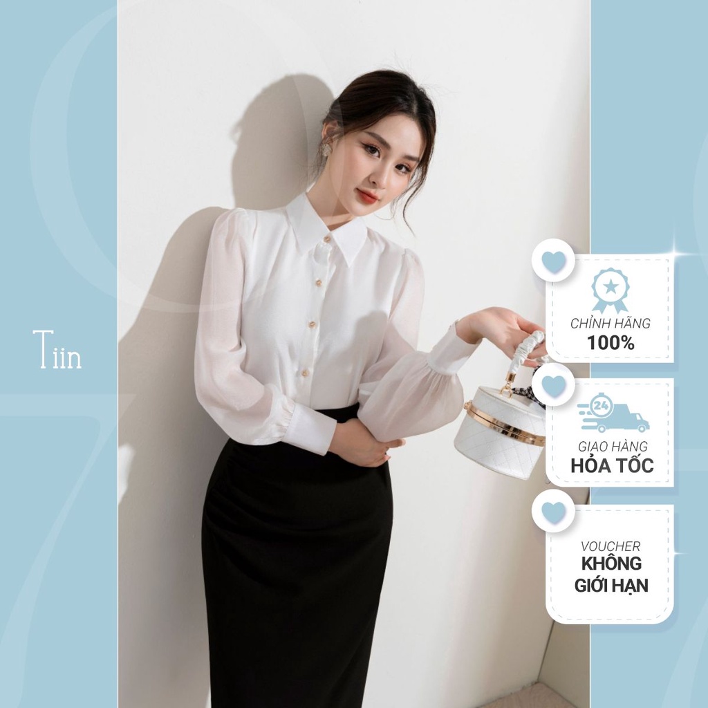 Áo sơ mi tơ cổ đức tay măng sec TIINSTORE AHD797