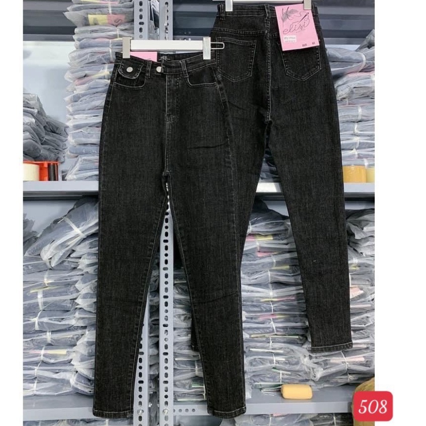 Quần Jean Đen Nam Rách Xước Vá Da Nhăn Xanh Đùi Gối Cực Sang J010