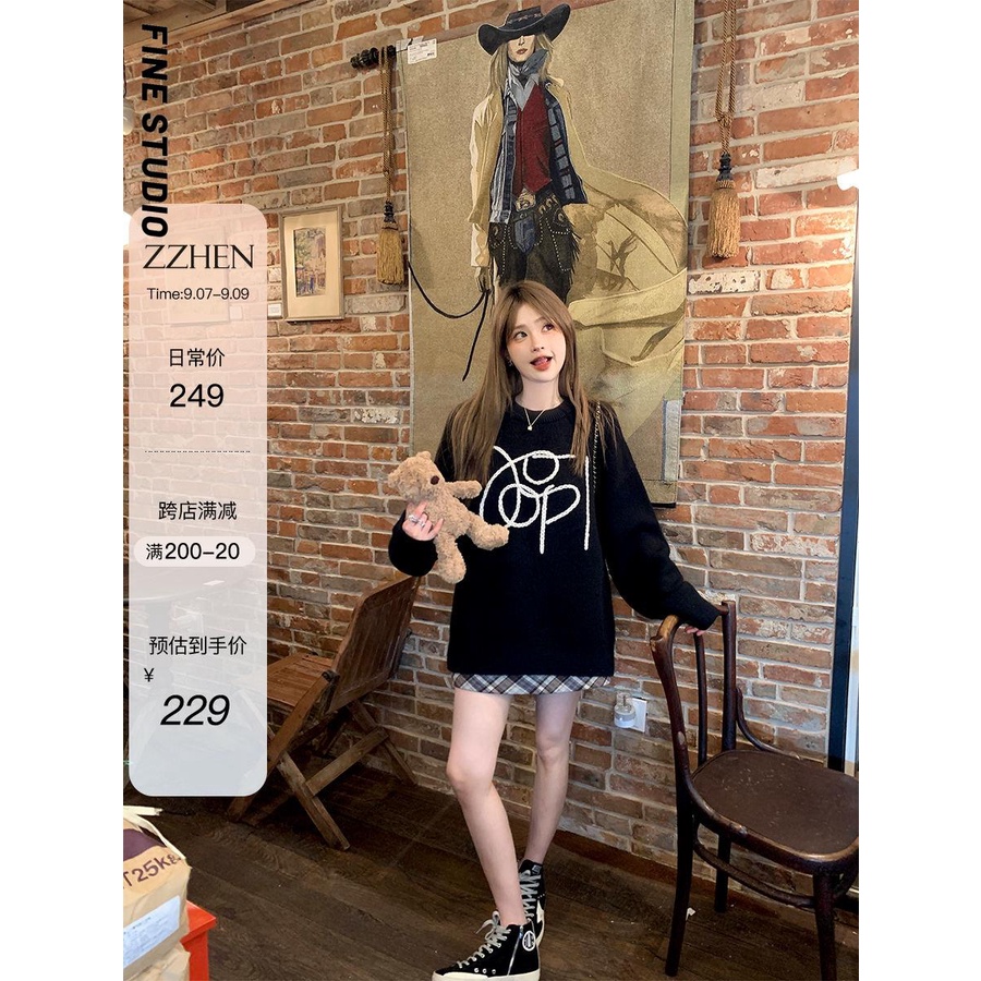 Áo sweater Cổ Tròn Dáng Rộng Phong Cách Thời Trang Mùa Thu 2023 Mới