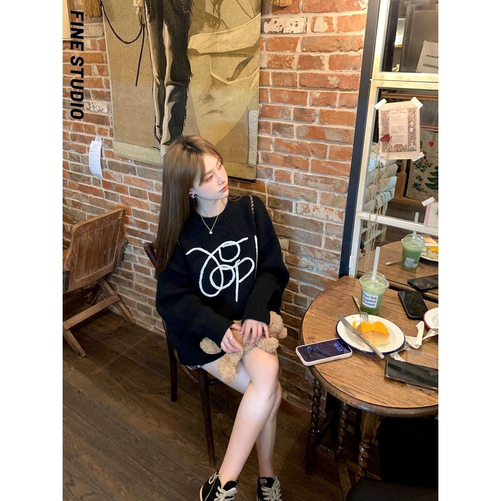 Áo sweater Cổ Tròn Dáng Rộng Phong Cách Thời Trang Mùa Thu 2023 Mới