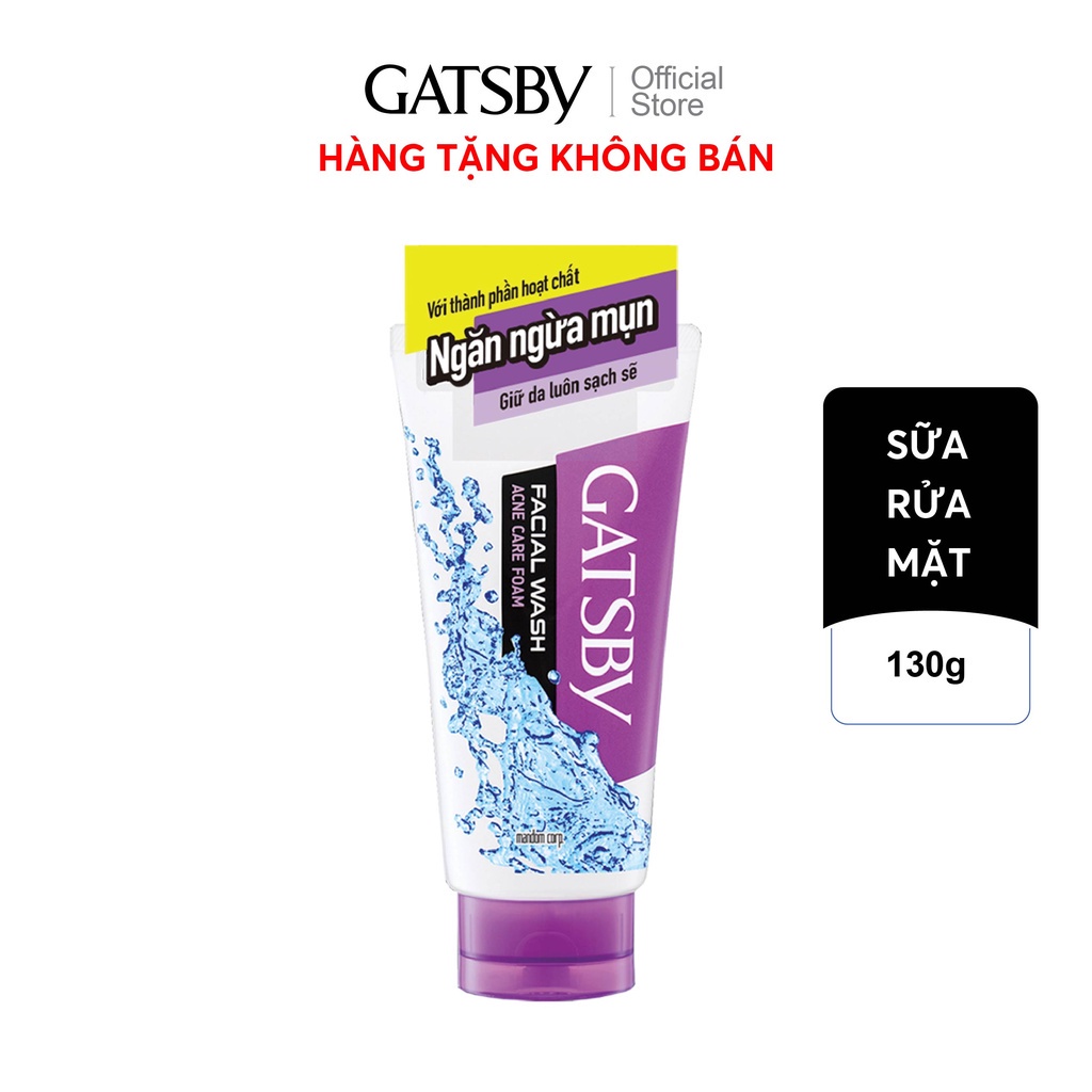 QUÀ TẶNG KHÔNG BÁN Sữa rửa mặt ngăn ngừa mụn GATSBY Facial Wash Acne Care Foam Ap 130g/tuýp