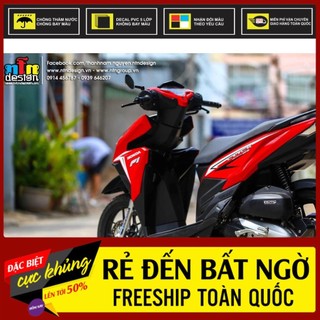 Tem rời dán xe vario chữ click mẫu chỉ trắng đen đỏ