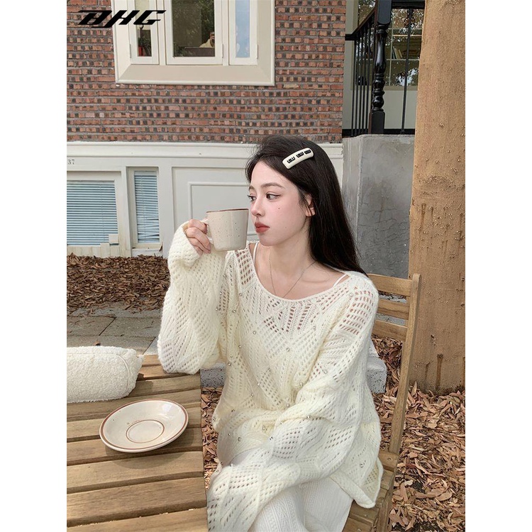 Áo Len Tay Dài Dáng Rộng Thời Trang Mùa Thu 2023 Phong Cách Mới Cho Nữ