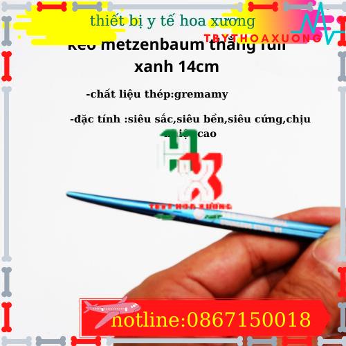 Kéo Metzenbaum cong - thẳng full xanh - germany