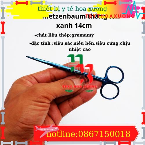 Kéo Metzenbaum cong - thẳng full xanh - germany