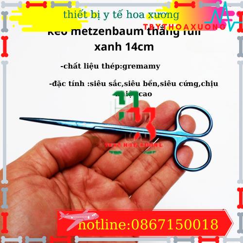 Kéo Metzenbaum cong - thẳng full xanh - germany