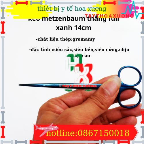 Kéo Metzenbaum cong - thẳng full xanh - germany