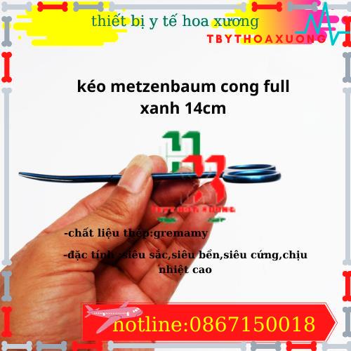 Kéo Metzenbaum cong - thẳng full xanh - germany