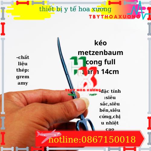 Kéo Metzenbaum cong - thẳng full xanh - germany