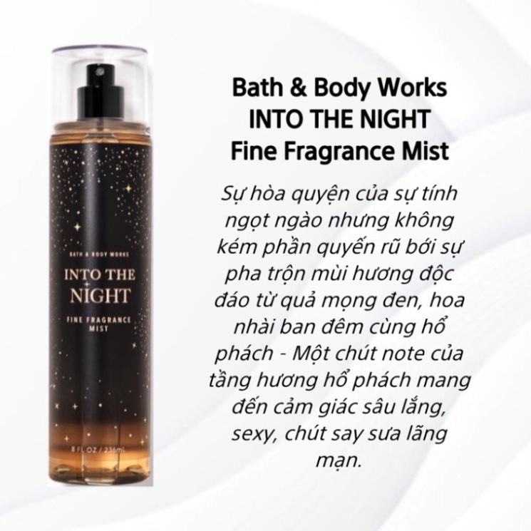 Body mist Into The Night xịt thơm toàn thân - nước hoa mini_qt