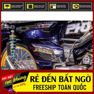 Tem rời dán xe dream mẫu zin cánh chim xanh tím