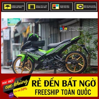 Tem rời mx king xanh lá cho exciter 150 đen