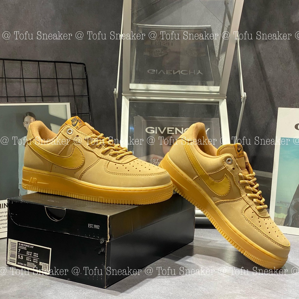 Giày AF1 Màu Vàng Da Bò Giày Air Force 1 Low Flax Wheat Giày Thể Thao Af1 Vàng Bò Bản