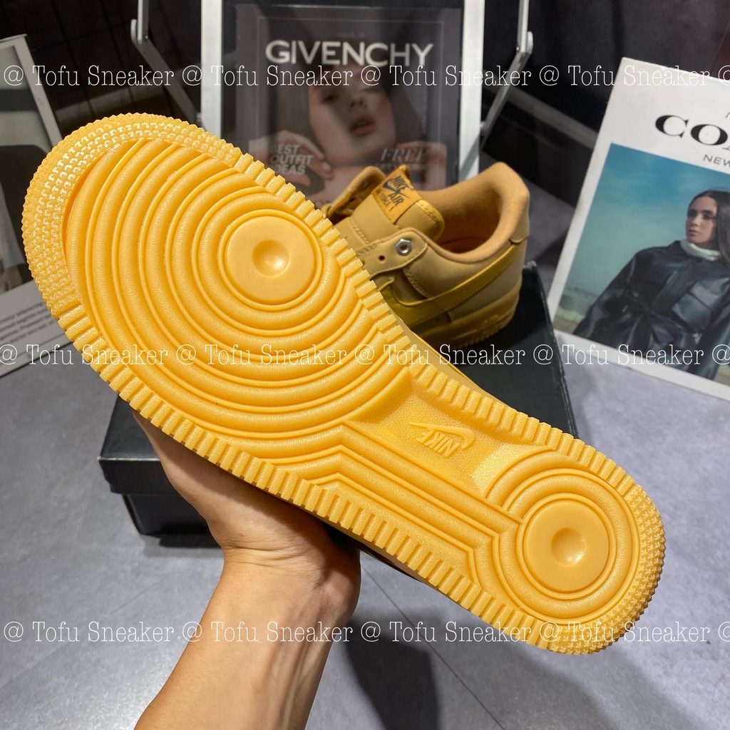 Giày AF1 Màu Vàng Da Bò Giày Air Force 1 Low Flax Wheat Giày Thể Thao Af1 Vàng Bò Bản