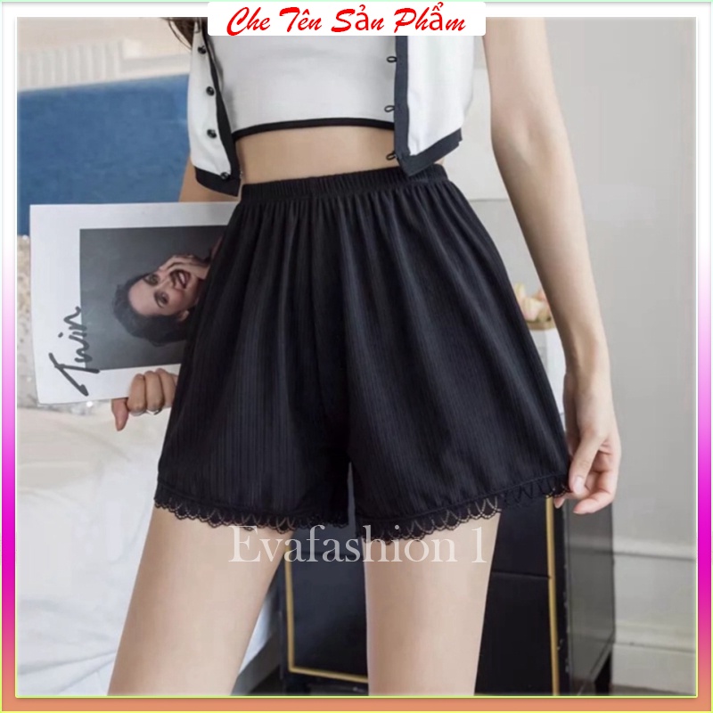 Quần váy su tăm mặc nhà - mặc ngủ viền ren cao cấp siêu mát