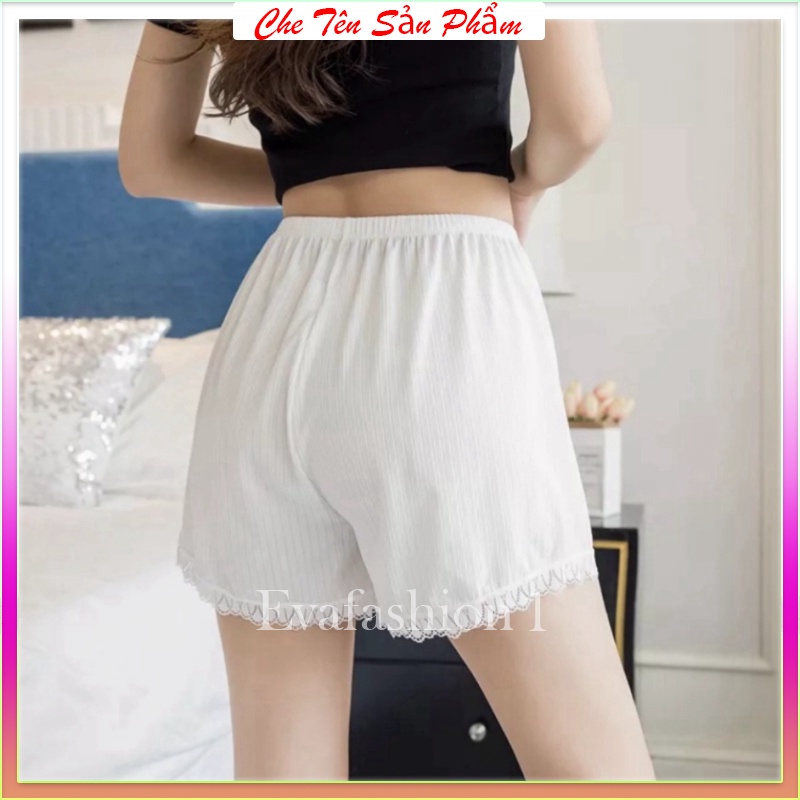 Quần váy su tăm mặc nhà - mặc ngủ viền ren cao cấp siêu mát