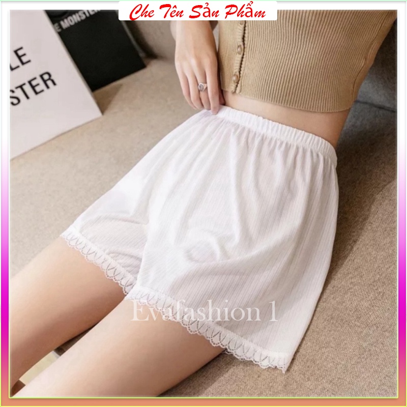 Quần váy su tăm mặc nhà - mặc ngủ viền ren cao cấp siêu mát