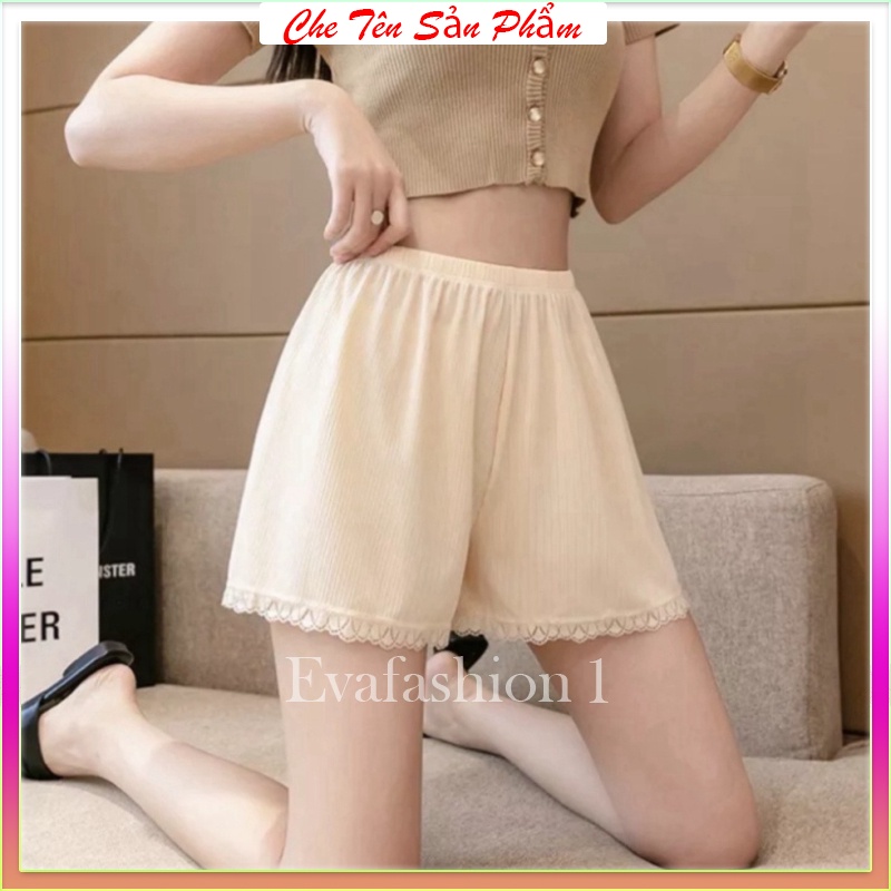 Quần váy su tăm mặc nhà - mặc ngủ viền ren cao cấp siêu mát