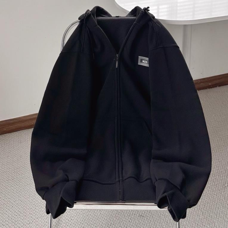 Áo Khoác Nỉ Bông Logo W.Z.S Tay Phồng Hàn Quốc Đẹp ❤ Áo Khoác Unisex Logo Mũ 2 Lớp