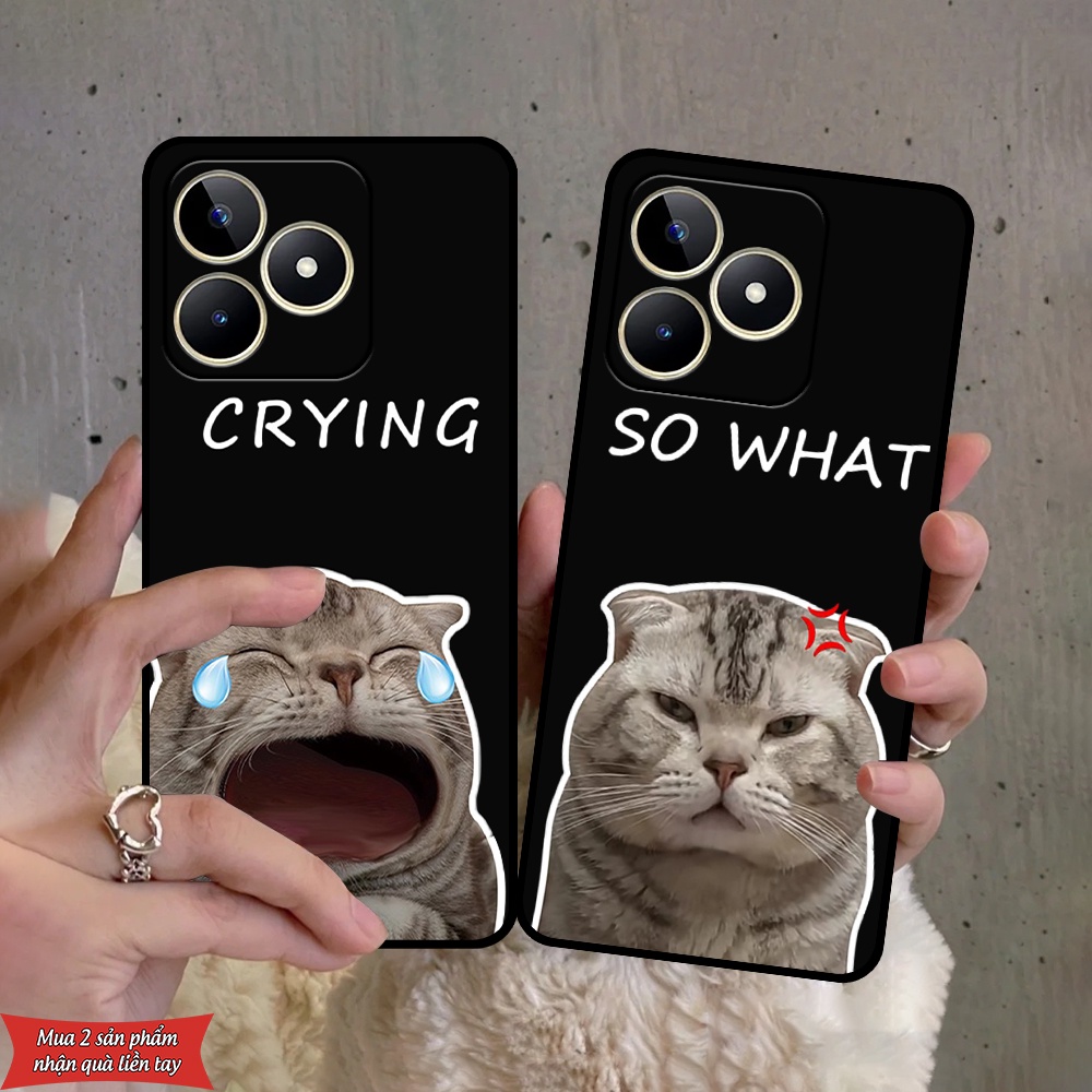 Ốp lưng Realme C53 in hình chó mèo siêu ngầu