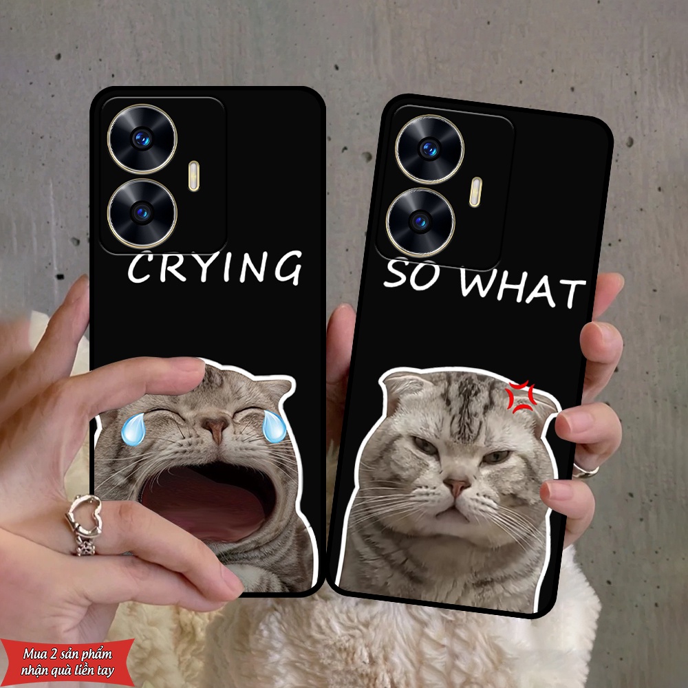Ốp lưng Realme C55 in hình chó mèo siêu ngầu
