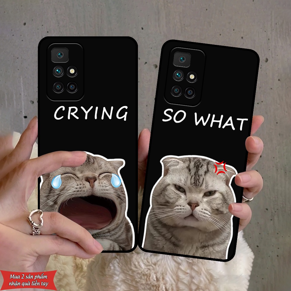 Ốp lưng Xiaomi Redmi 10 in hình chó mèo siêu ngầu
