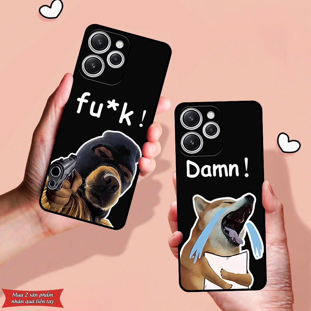Ốp lưng Xiaomi Redmi 12 in hình chó mèo siêu ngầu