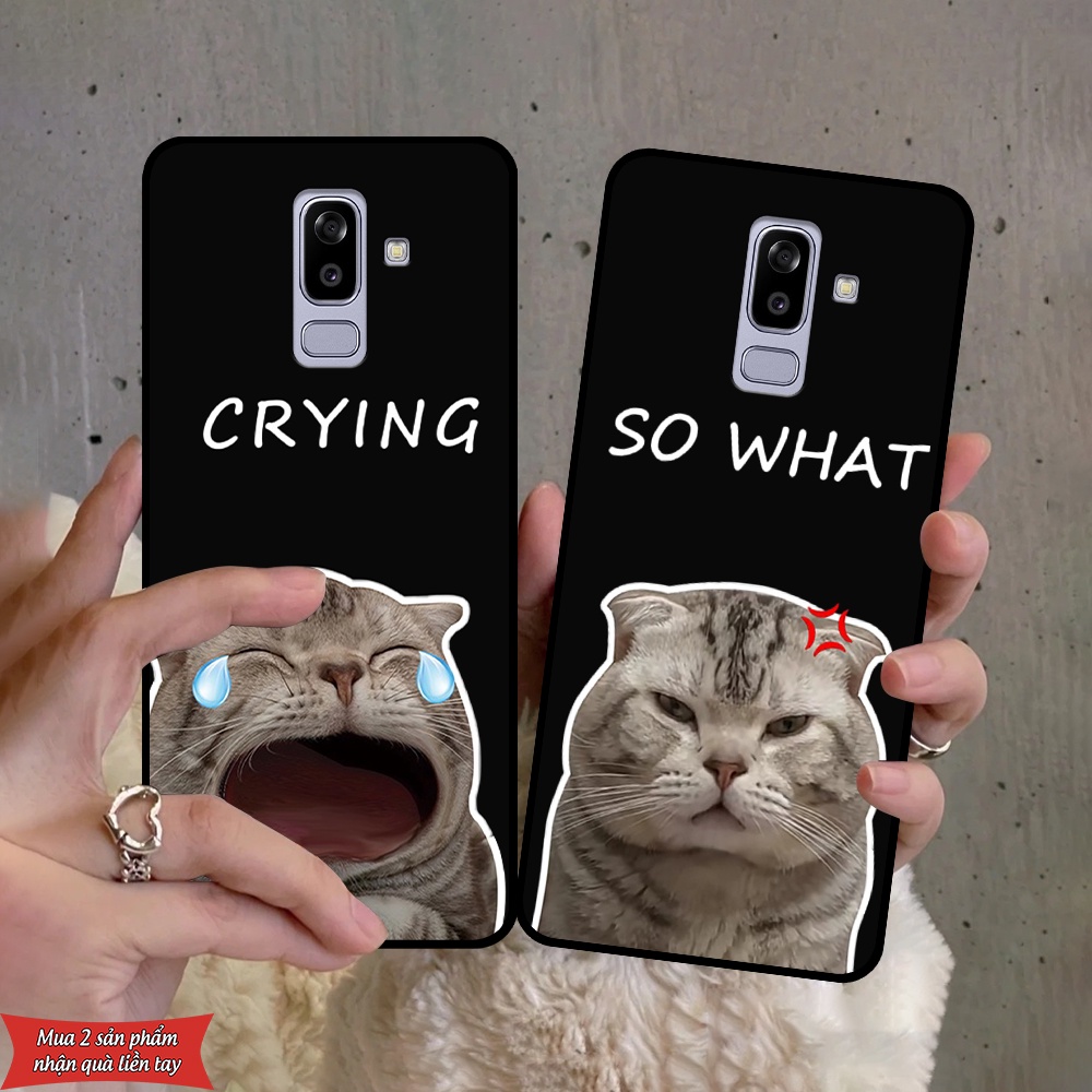 Ốp lưng Samsung J8 in hình chó mèo siêu ngầu