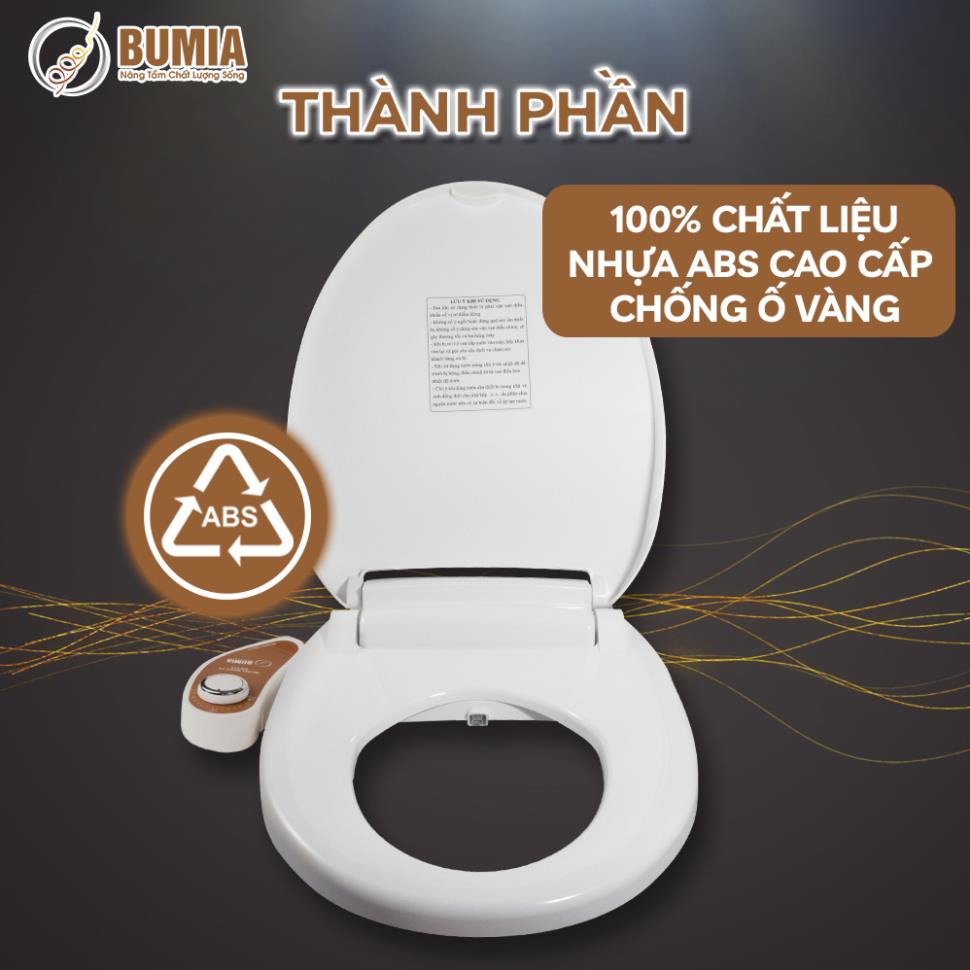 Nắp bồn cầu thông minh Bumia bidet, mã sản phẩm BM-01V, xịt rửa hậu môn và xịt rửa phụ khoa cho phụ nữ