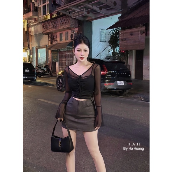 Sét áo lưới mix chân váy