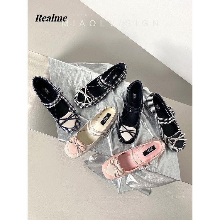 Giày mary jane Gót Dày Bằng Chất Liệu Da Thời Trang Mùa Hè 2023 Dành Cho Nữ