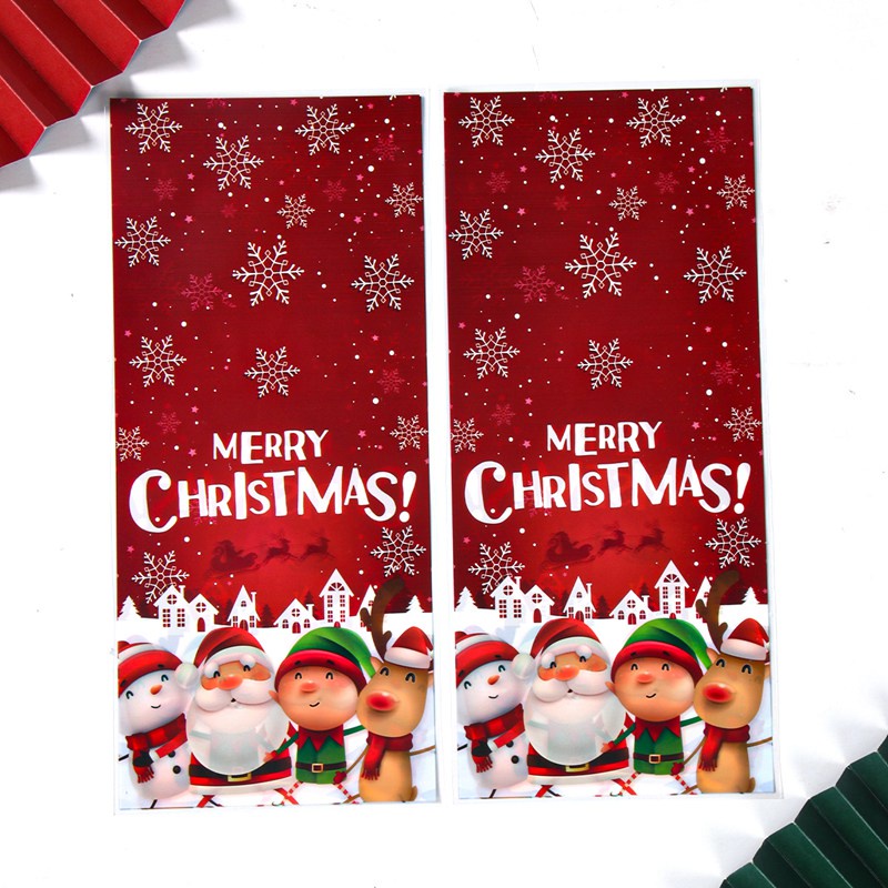 Set 25 / 50 / 100 Túi Nhựa Đựng Bánh Kẹo Họa Tiết Giáng Sinh Hoạt Hình Dễ Thương