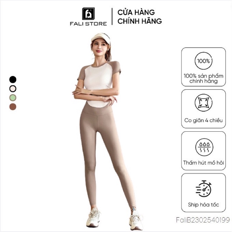 Set bộ quần áo đồ tập gym ,yoga, zumba nữ thể dục co giãn 4 chiều cao cấp có tay thoáng khí Fali232125420