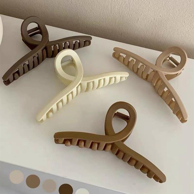 (1 Set x 12 Cái) Set 12 Kẹp Tóc  Nhám Màu Socola, Trà Sữa Hot Trend