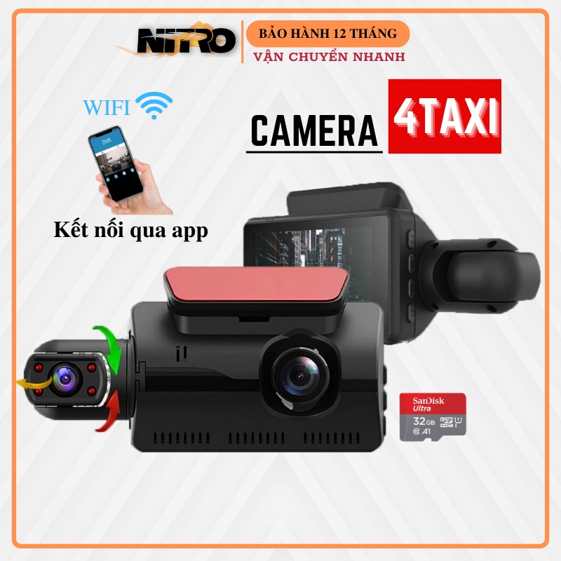 Camera hành trình ô tô 4TAXI ống kính kép 3" ghi hình DVR 1080P hồng ngoại ban đêm siêu sáng Bảo hành 12 tháng | BigBuy360 - bigbuy360.vn