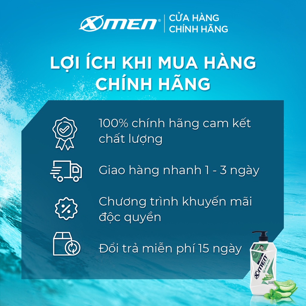 Combo 2 Dầu gội Sạch Gàu X-Men Clean & Fresh 24h Sạch Sâu 630g/chai