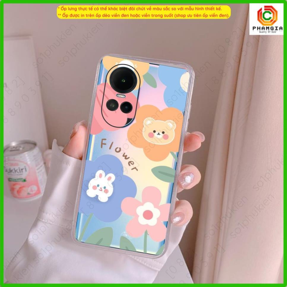 Ốp lưng OPPO Reno 10 5G / Reno 10 Pro 5G  dẻo trong in hình nhiều mẫu thiết kế dễ thương, đẹp