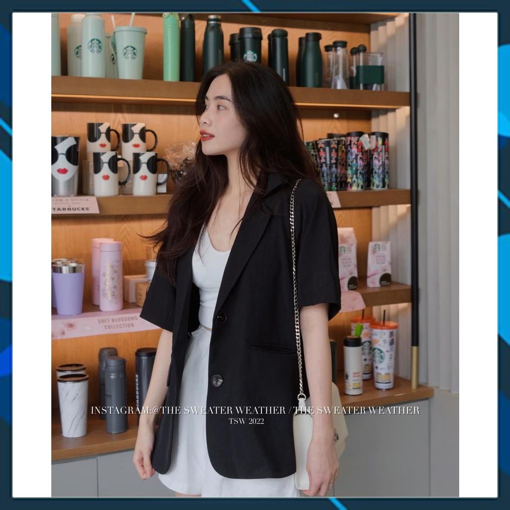 Áo Blazer ngắn tay thời trang Hàn Quốc dễ phối đồ Ulzzang Style phong cách dễ thương Hàn Quốc A06 | BigBuy360 - bigbuy360.vn
