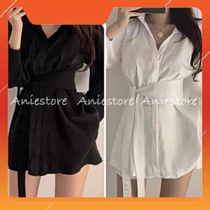💃Bộ Vest Nữ Quần Đùi Dây Eo Dài Tay Chất Đũi 2 Màu Siêu Tôn Dáng B02 :> hot