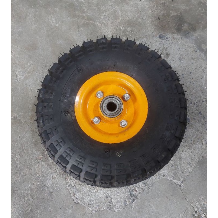 Bánh xe cao su đặc 250mm  có vòng bi gắn trục 17mm