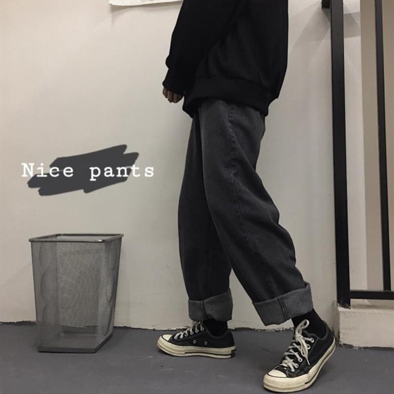 rrr (HÀNG SẴN) Quần Jeans Nam ống rộng sắn gấu Ulzzang Hàn Quốc cá tính hyhhh