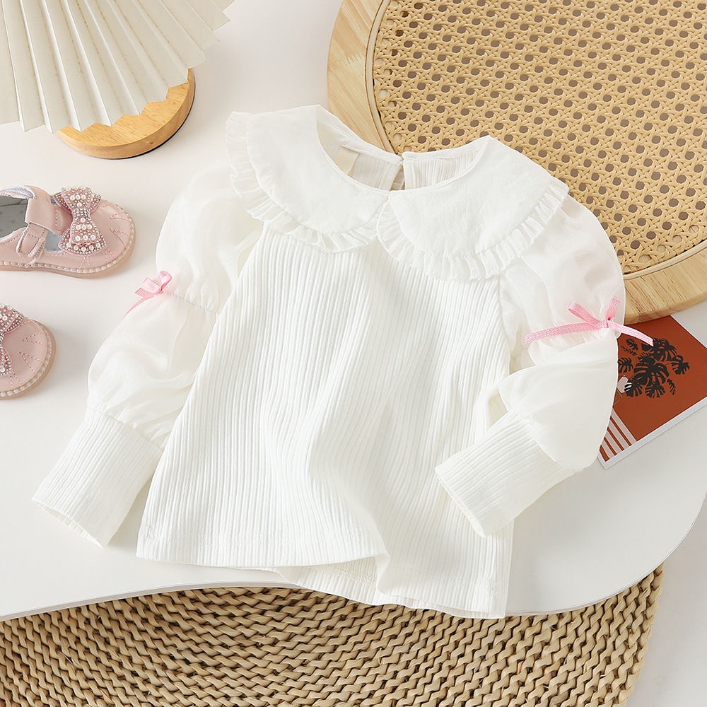 Áo Sơ Mi Dệt Kim Họa Tiết Hoạt Hình Phong Cách Hàn Quốc Thời Trang Xuân Thu Cho Nữ