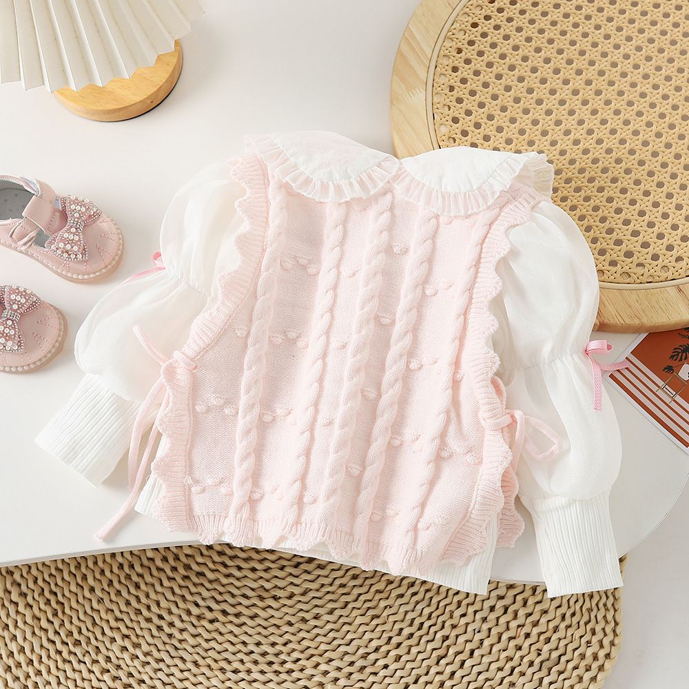 Áo Sơ Mi Dệt Kim Họa Tiết Hoạt Hình Phong Cách Hàn Quốc Thời Trang Xuân Thu Cho Nữ