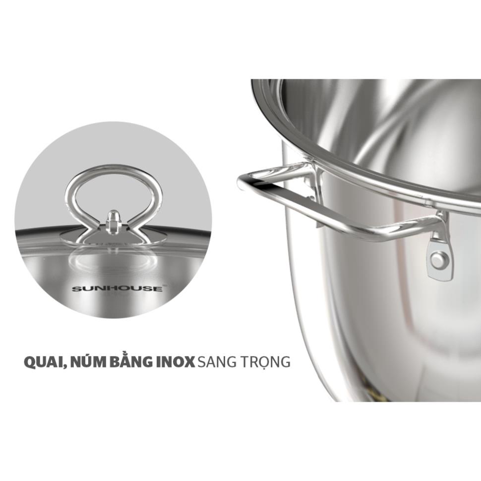 Bộ Nồi INOX 5 Đáy SUNHOUSE SHG788 - Bảo Hành 12 Tháng