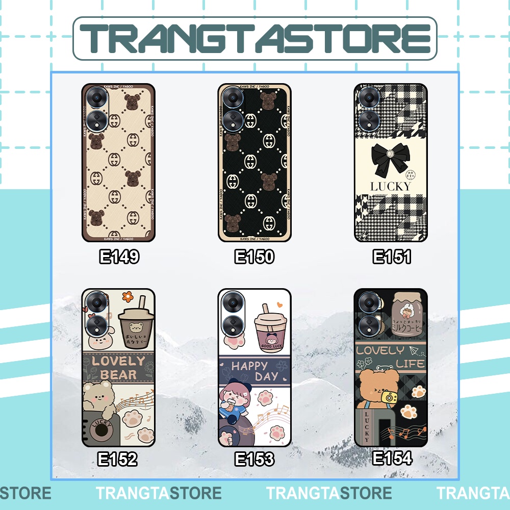 Ốp lưng Oppo A38 4G / A58 4G 5G / A78 4G 5G / A98 5G in hình gấu bear dễ thương, cute hottrend
